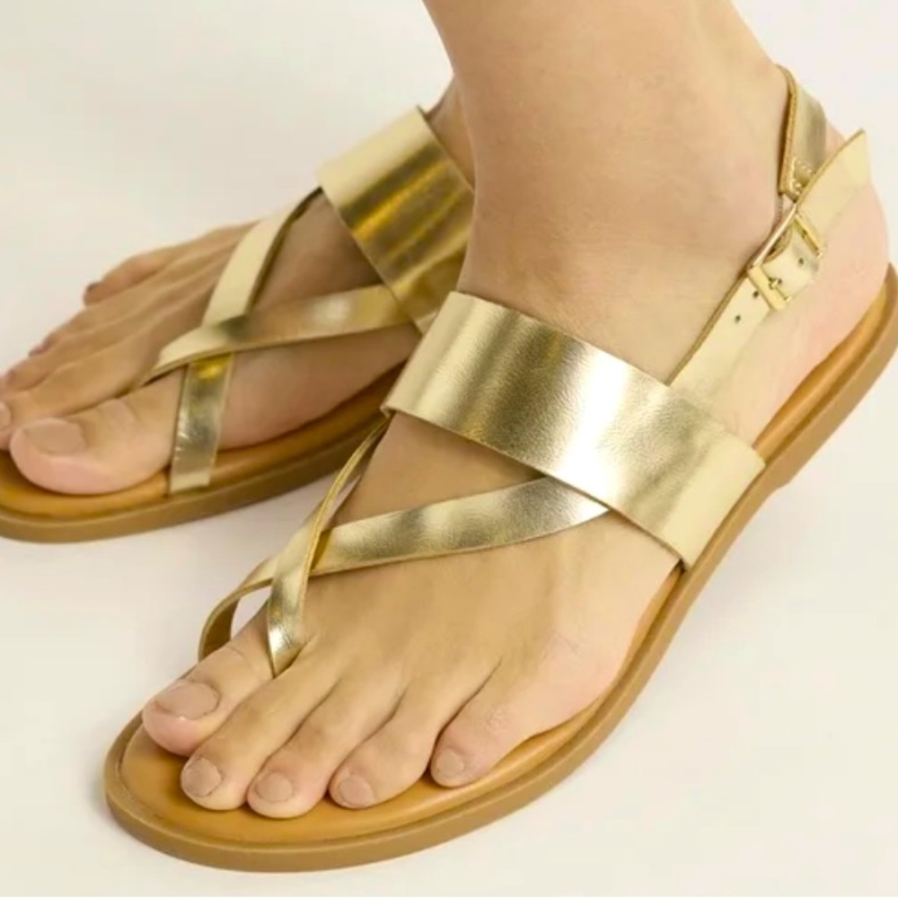 BRAND NEW TIME and TRU Gold Strappy Sandals